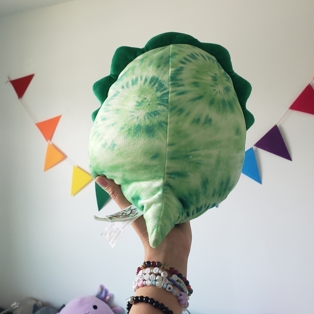 SQUISHMALLOWS Tie Dye dinosaur triceratops 8 inch - Picture 3 of 5